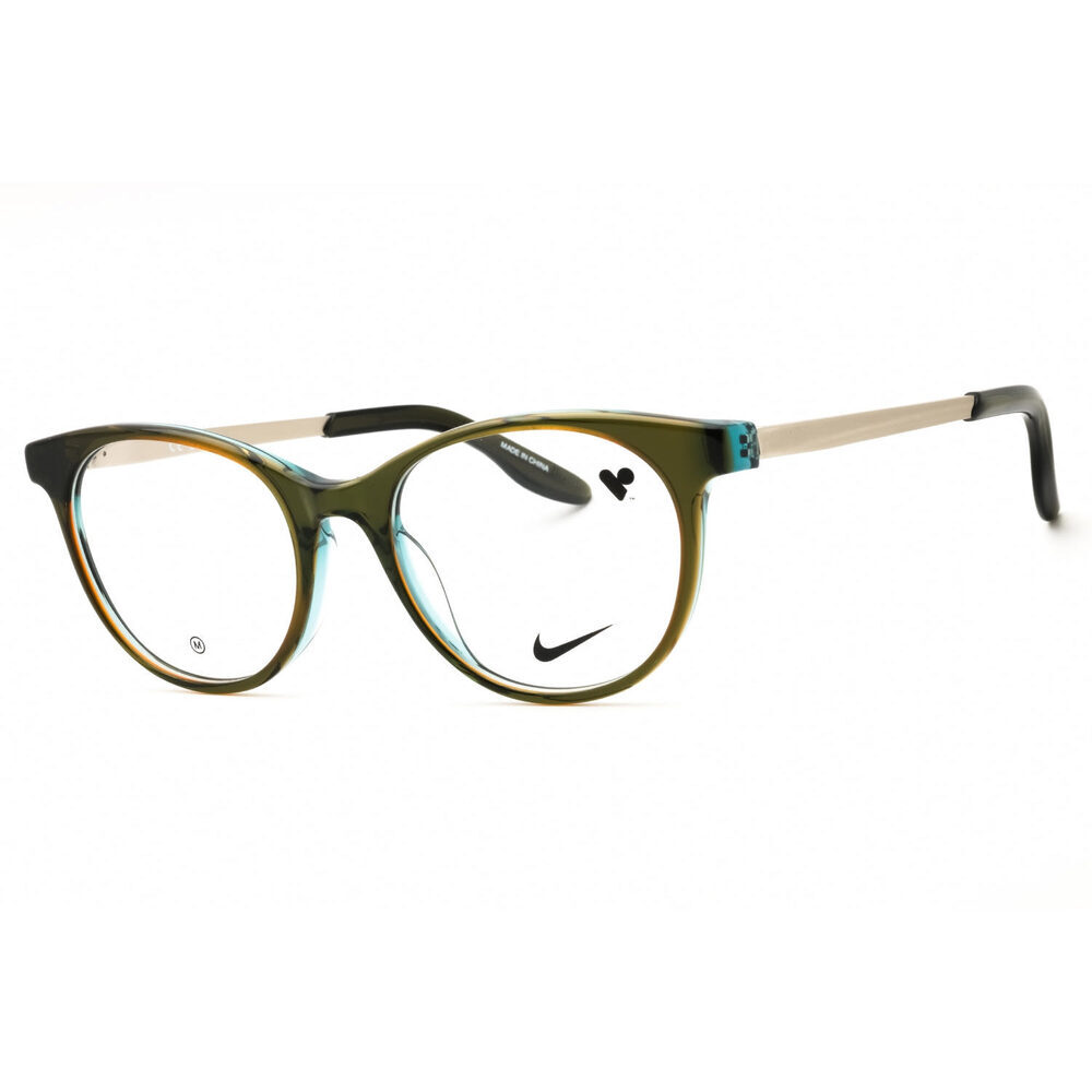 NWT Nike NIKE 7173 317 Green Round Eyeglasses 51mm
